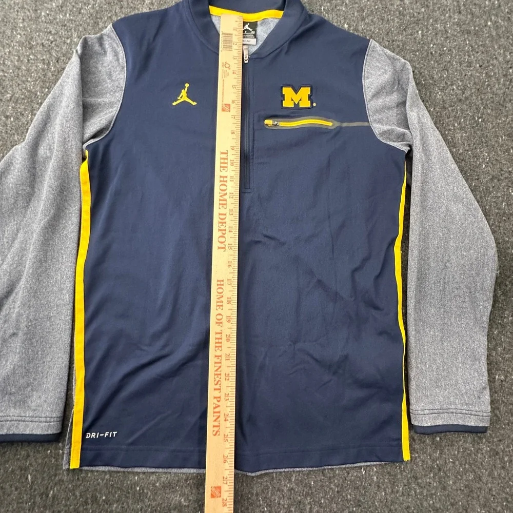 Jordan Michigan Wolverines Pullover Mens Small Navy Blue Quarter Zip Dri-FIT